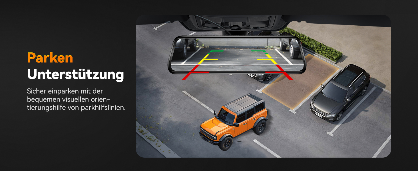WOLFBOX Дзеркало заднього виду з камерою 12