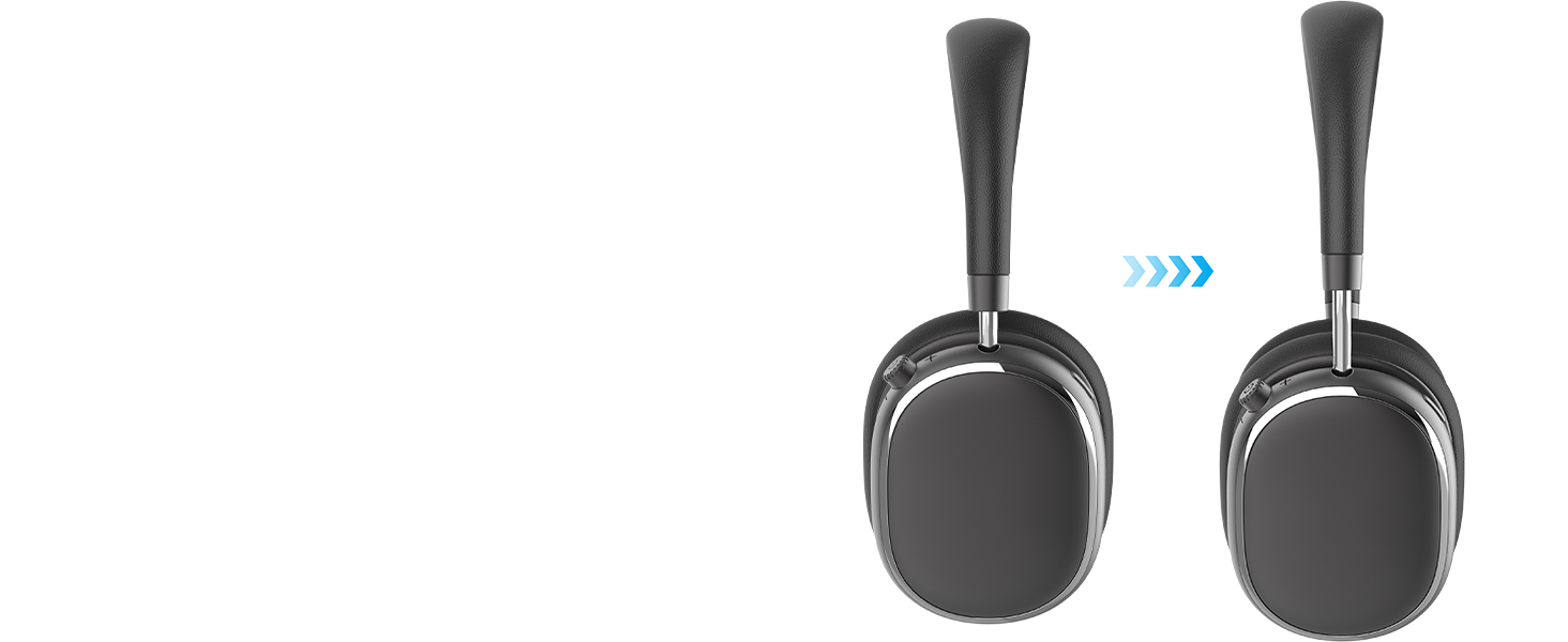 Навушники бездротові Bluetooth 6.0 NC95 з активним шумозаглушенням, регульованим колесом, 120+ годин роботи, персоналізація EQ через додаток, сірий