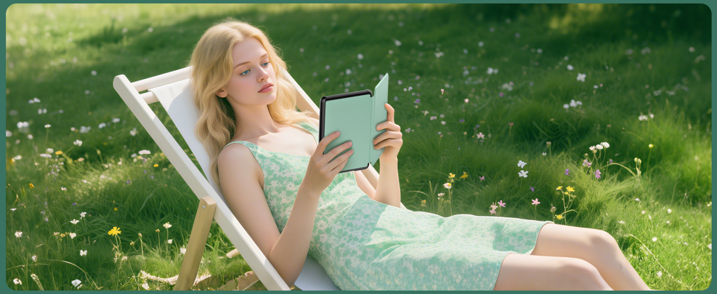 Чохол для Kindle Paperwhite 2024 (12-го покоління) та Kindle Colorsoft Signature Edition 2024, MoKo, Джинсовий зелений, Auto Wake/Sleep