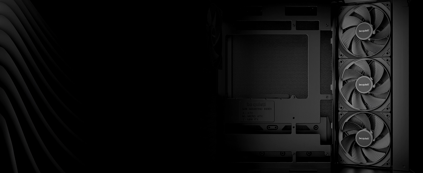 Корпус для ПК be quiet! Light Base 500 Black з повністю прозорими передньою та бічною панелями, Show Case, Dual Chamber Design, 4 вентилятори Pure Wings 3 PWM, без RGB, роз’єми на задній панелі