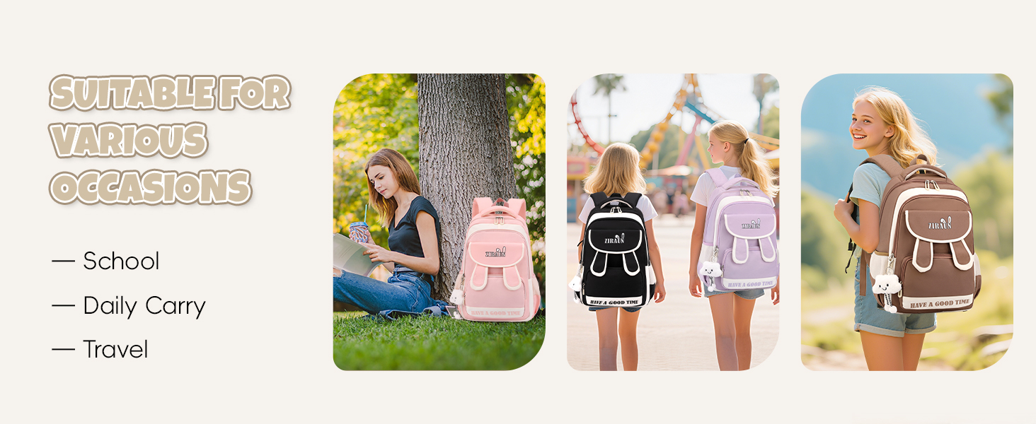 Шкільний рюкзак для дівчаток-підлітків: легкий, водонепроникний, з милим брелоком. Підходить для 3-5 класів та старшої школи. Великий рюкзак фіолетового кольору