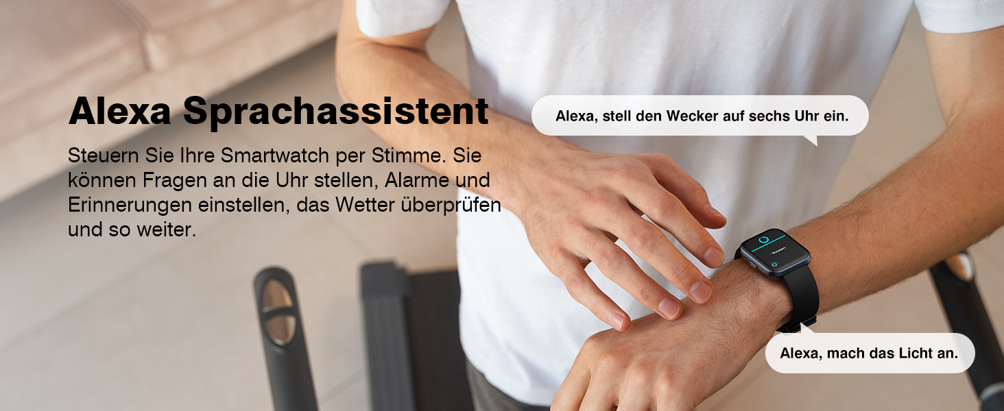 Fitpolo Розумний годинник для чоловіків та жінок, 1.8' з функцією телефону/Alexa, фітнес-годинник з моніторингом серцевого ритму/сну, водонепроникний IP68 для iPhone/Android, чорний