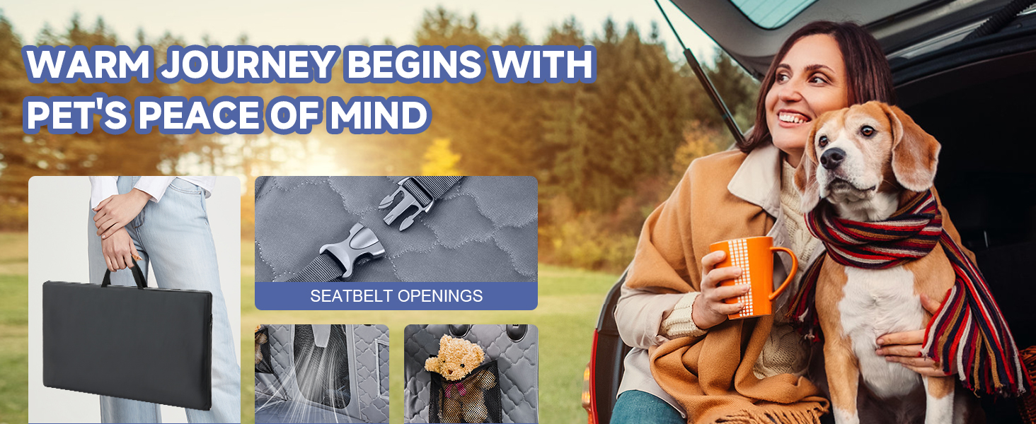 Захист для заднього сидіння автомобіля для собак з твердим дном, водонепроникний, з сіткою, сірий, розмір L (147x75 см)