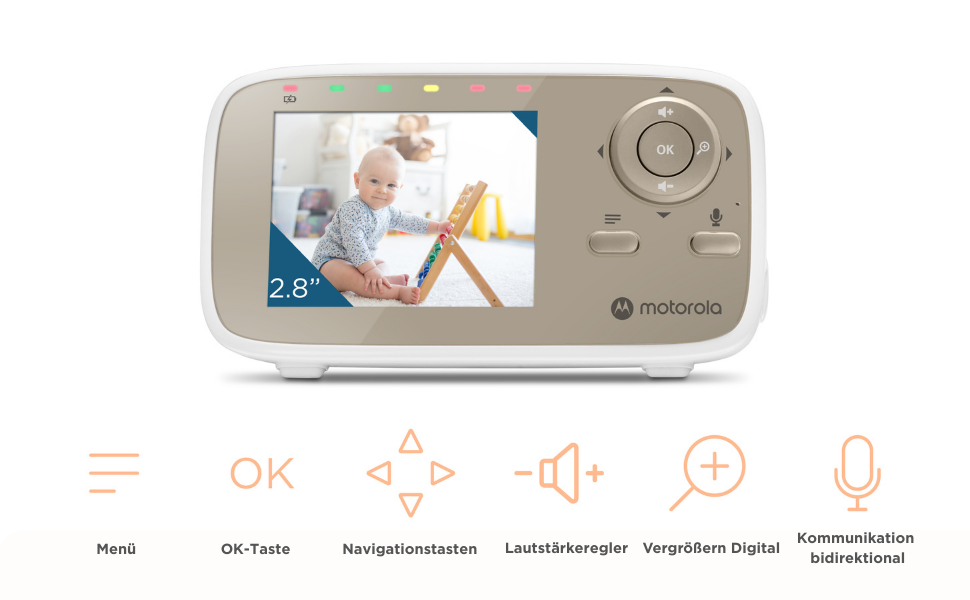 Дитячий монітор Motorola Nursery VM 483 з камерою, інфрачервоним нічним баченням та функцією двостороннього зв'язку