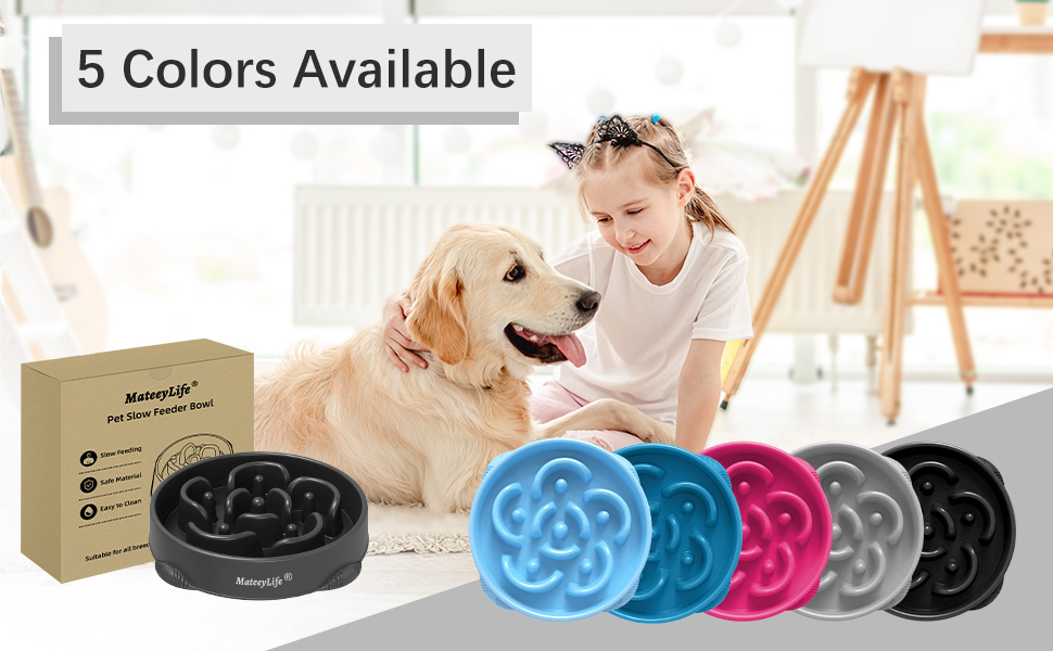 Набори мисок для собак MateeyLife 2 шт. - Anti-слиз, Slow Feeder, для великих та середніх собак, синього кольору