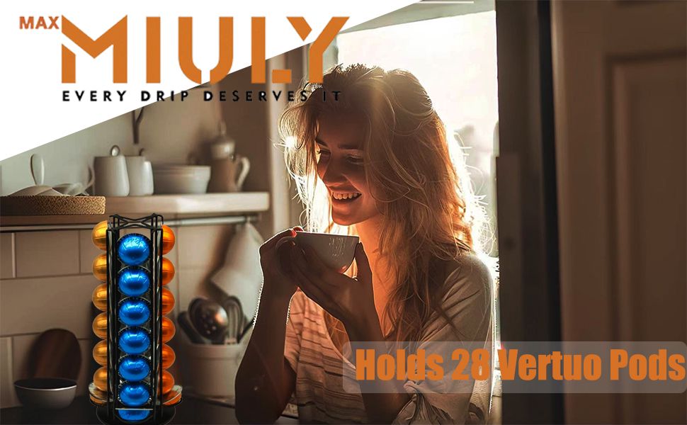 Тримач для капсул Vertuo MaxMiuly (28 шт.) | Для Nespresso Vertuo | Чорний | Тримач капсул