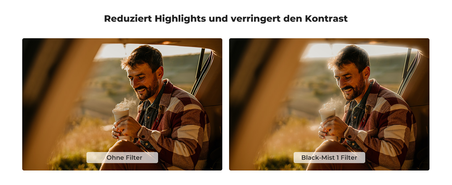 Фільтр K&F Concept Nano-K Serie Black Mist 82mm з оптичного скла з 18-шаровим покриттям для відео та портретної фотографії