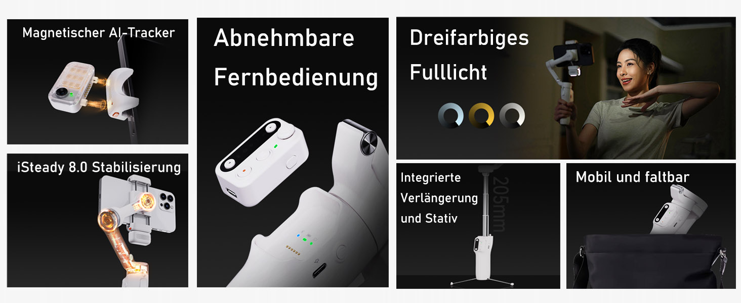 Штатив-стабілізатор Hohem iSteady V3 для смартфона: AI-трекінг, віддалений пульт, екран 1.22