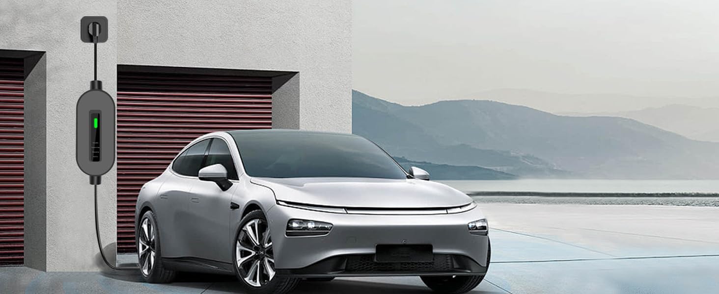 Кабель для зарядки електромобіля Type 2 Schuko 3,7kW, 16A, 5м, для електромобілів та гібридів - чорний