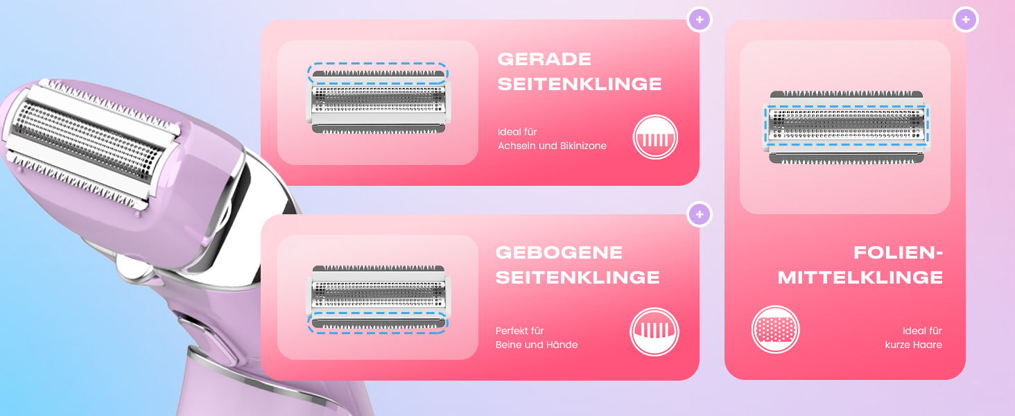 Електричний жіночий епілятор: тример для бікіні та тіла, бездротовий, для ніг та під пахви, мокрий/сухий, світло-фіолетовий