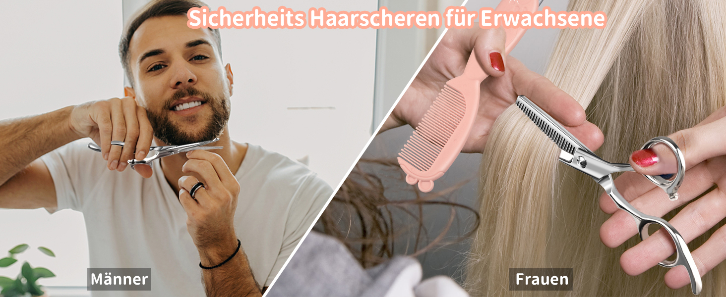 Професійний набір ножиць для стрижки волосся CIICII (6.7 дюймів) - ножиці для стрижки та прорізання волосся, бороди, догляду за волоссям для чоловіків, жінок, домашніх тварин, салонів краси. (Чорний, Срібло)