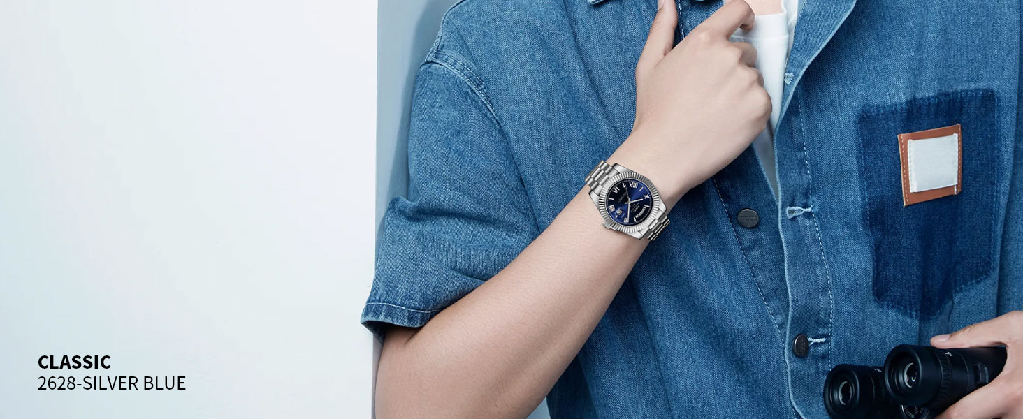 Годинник чоловічий NIBOSI 2627-gold Silver: кварцовий годинник з нержавіючої сталі, водонепроникний, з датою та календарем, бізнес-стиль