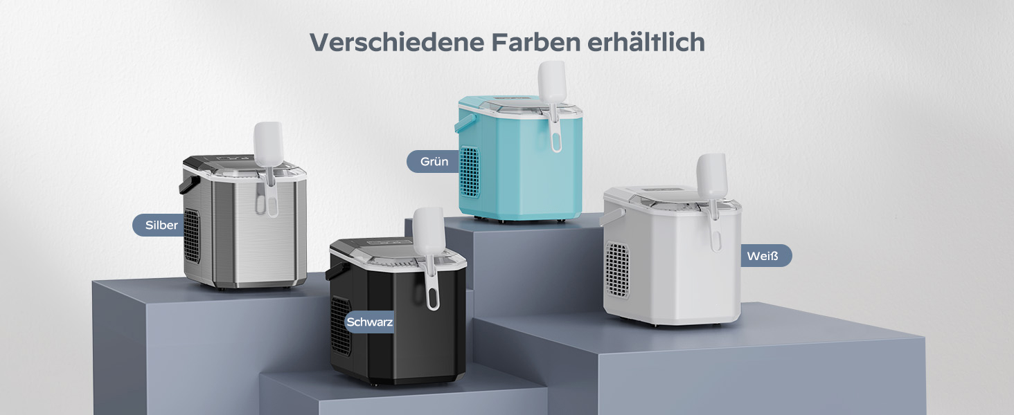 Машина для приготування льоду Silonn IM21 - портативна, самоочисна, 12 кг/день, 9 кубиків/6 хв, чорна