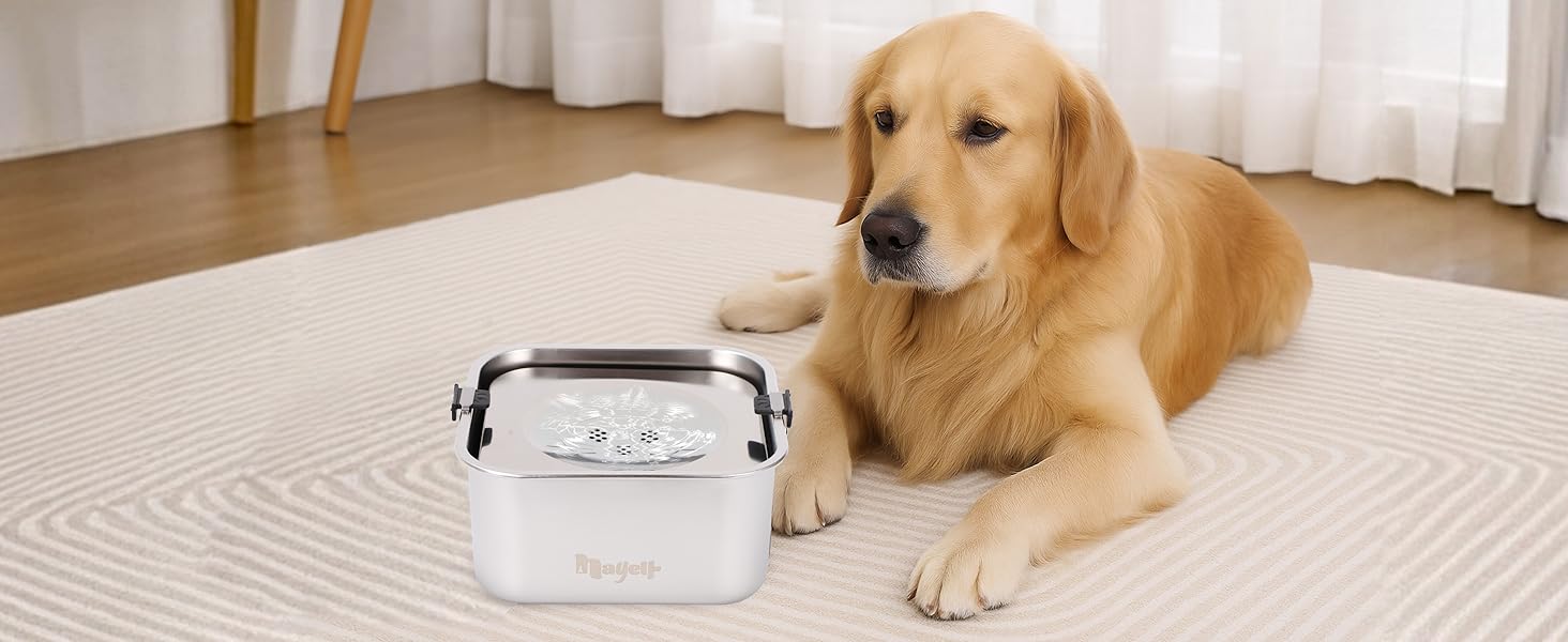 Миска для собак 3L без облизування, миска для пиття з нержавіючої сталі 304, миска для собак з неслизьким дном, для середніх та маленьких собак, придатна для миття в посудомийній машині