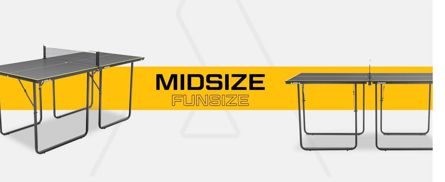 Стіл для пінг-понгу JOOLA Midsize, комплект з сіткою та набором для пінг-понгу, сірий