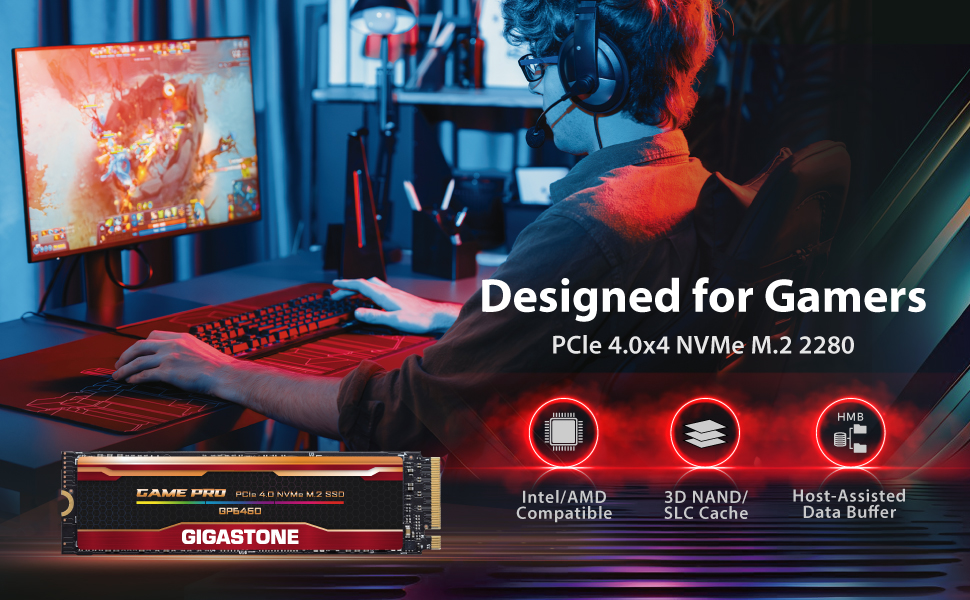 SSD Gigastone GP6450 500GB PCIe 4.0 NVMe M.2 - високошвидкісний накопичувач для ПК, ноутбука, PS5