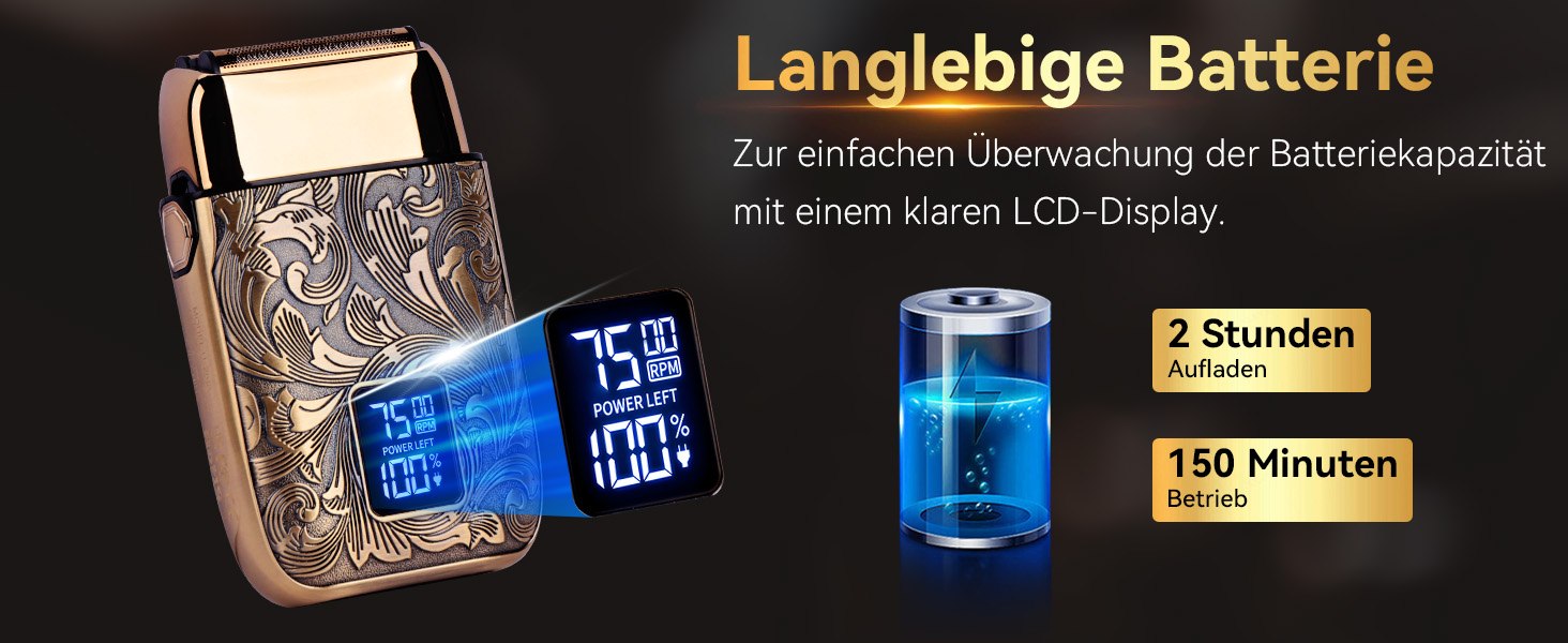 Електричний гоління для чоловіків Ufree: фольговий електробритва, триммер для бороди, бездротовий, акумуляторний