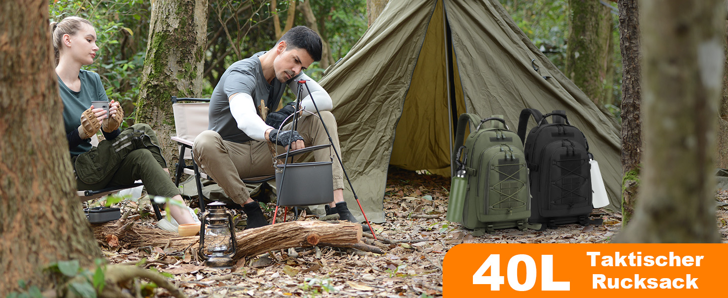 Тактичний рюкзак Molle 35/40 л, водонепроникний, для мотоциклістів, туризму, школи, з USB-портом, чорний