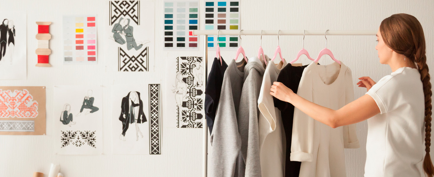 Вешалки для одягу HOUSE DAY, 20 шт. - вешалки з оксамиту, для костюмів, штанів, широкі, обертаються на 360°, рожеві