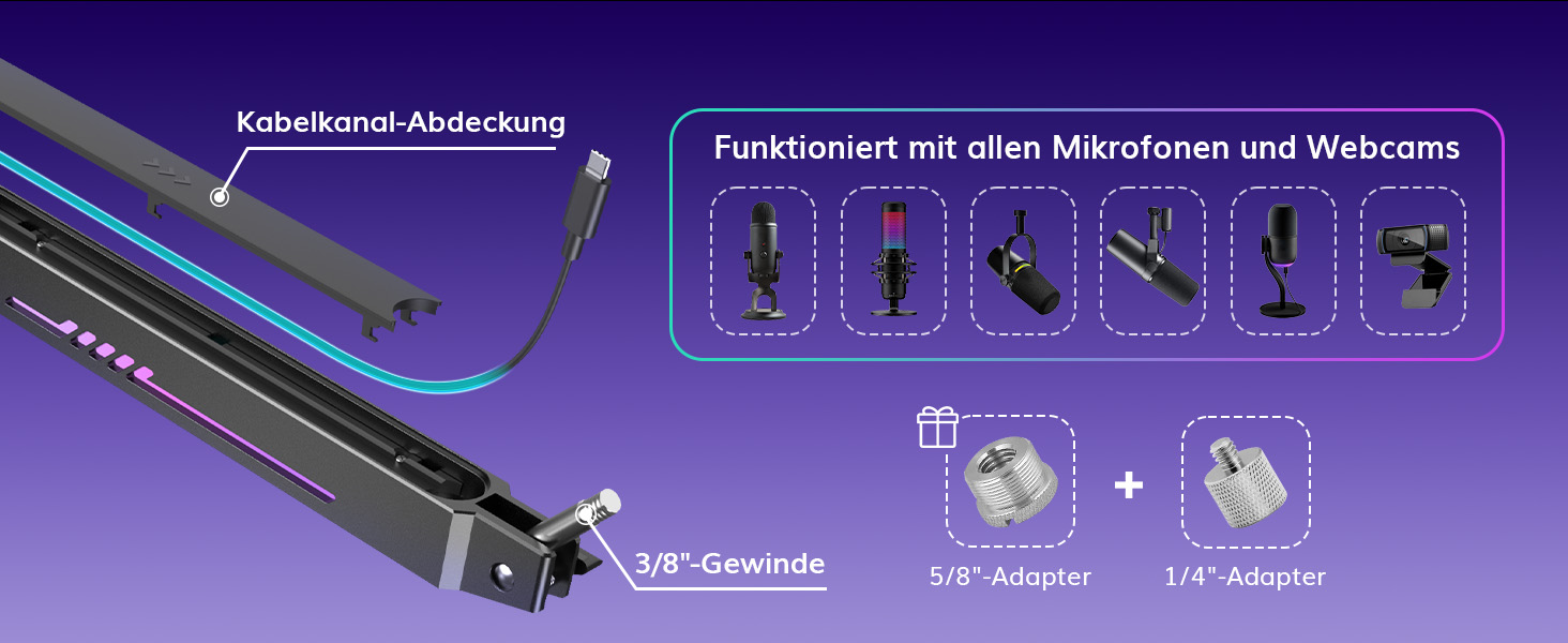 Кріплення для мікрофона TONOR RGB T90LP з підсвічуванням, для стрімінгу та студії