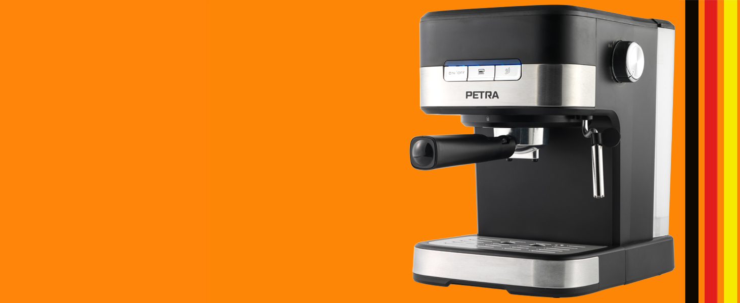 Кавоварка Petra Barista Pro 1,5 л, ріжкова з капучинатором, для еспресо і капучино, 15 бар, 850 Вт