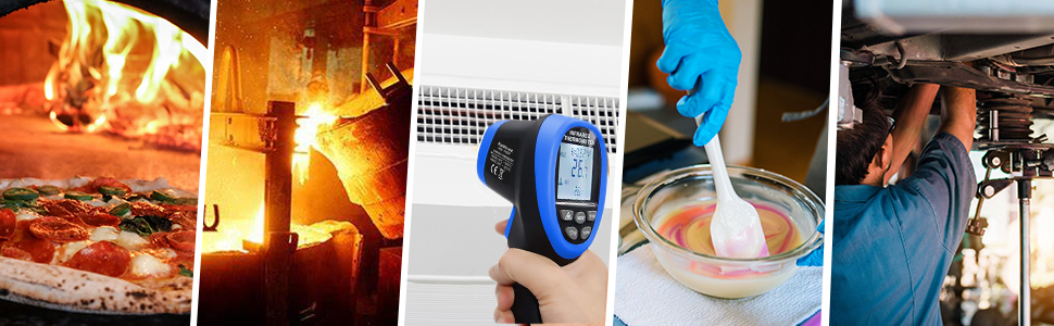 Інфрачервоний термометр Kethvoz KE-1500 (синій) -50℃ - 1500℃, подвійний лазер, D:S=30:1