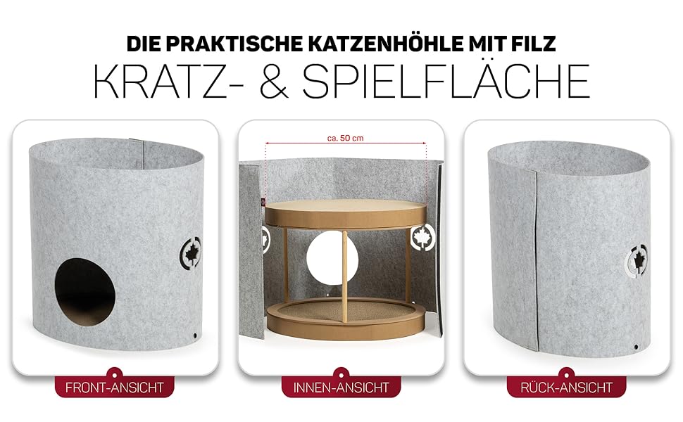 Кігтеточка-кіт-ліжко Owen XL - велика, сіра, 50 см | CanadianCat