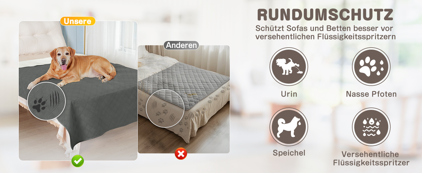 Водонепроникний килимок для собак, диванів та ліжок, захист від шерсті та подряпин, 152x203 см