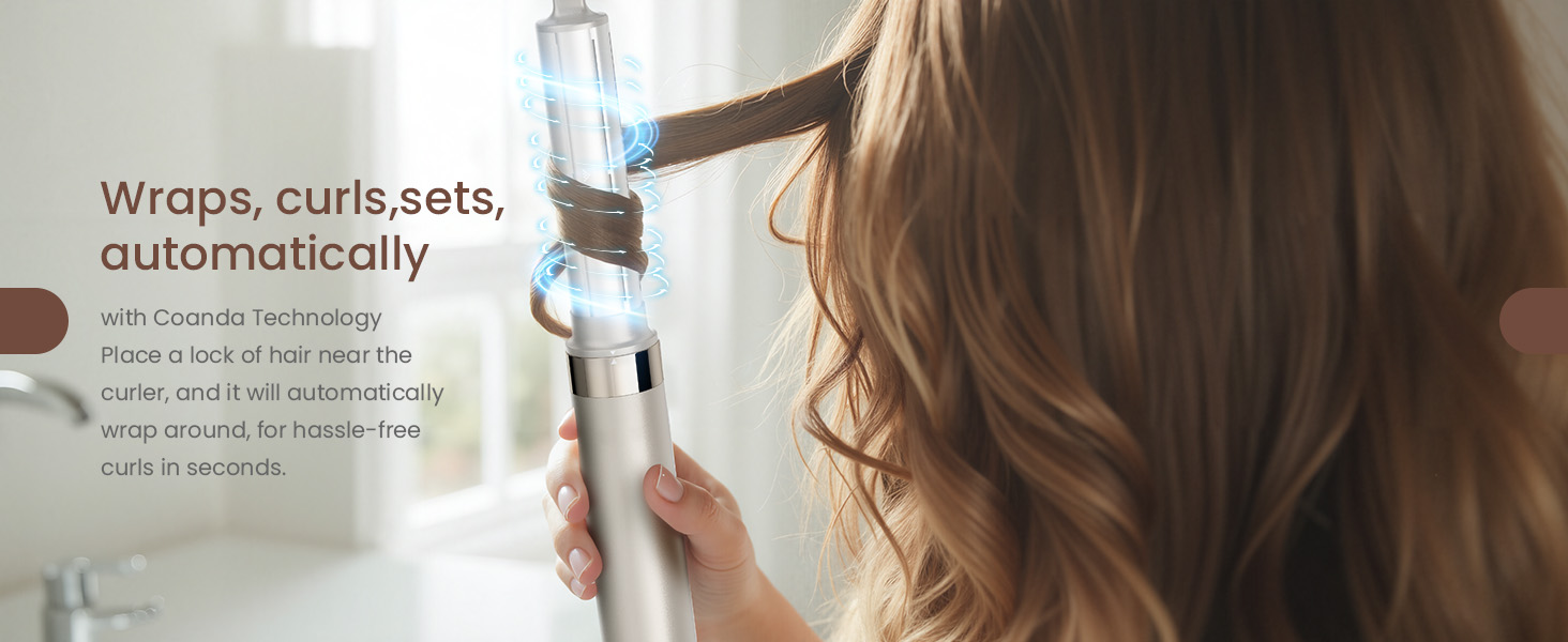 5-в-1 Airstyler: Іонний фен, локони, об'єм та випрямлення без шкоди для волосся | Легкий, для дому, Champagner Gold