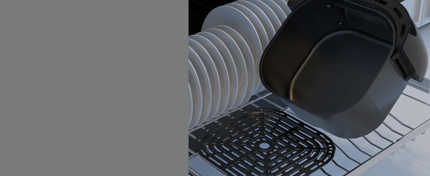 Фритюрниця Joyami Heißluft XXL 5.7L з сенсорним керуванням, 1700W, 8 програм, без олії, чорна