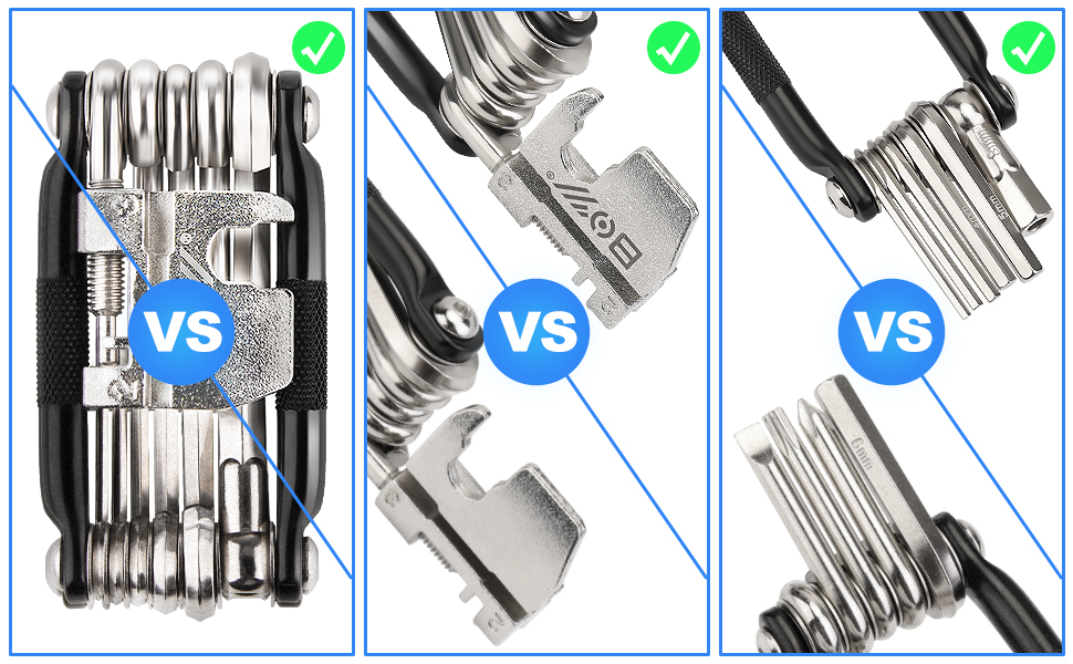 Мультитул для велосипеда 17 в 1: набір інструментів для ремонту велосипеда, знімач ланцюга, шестигранники, ключ для спиць. Підходить для шосейних та гірських велосипедів
