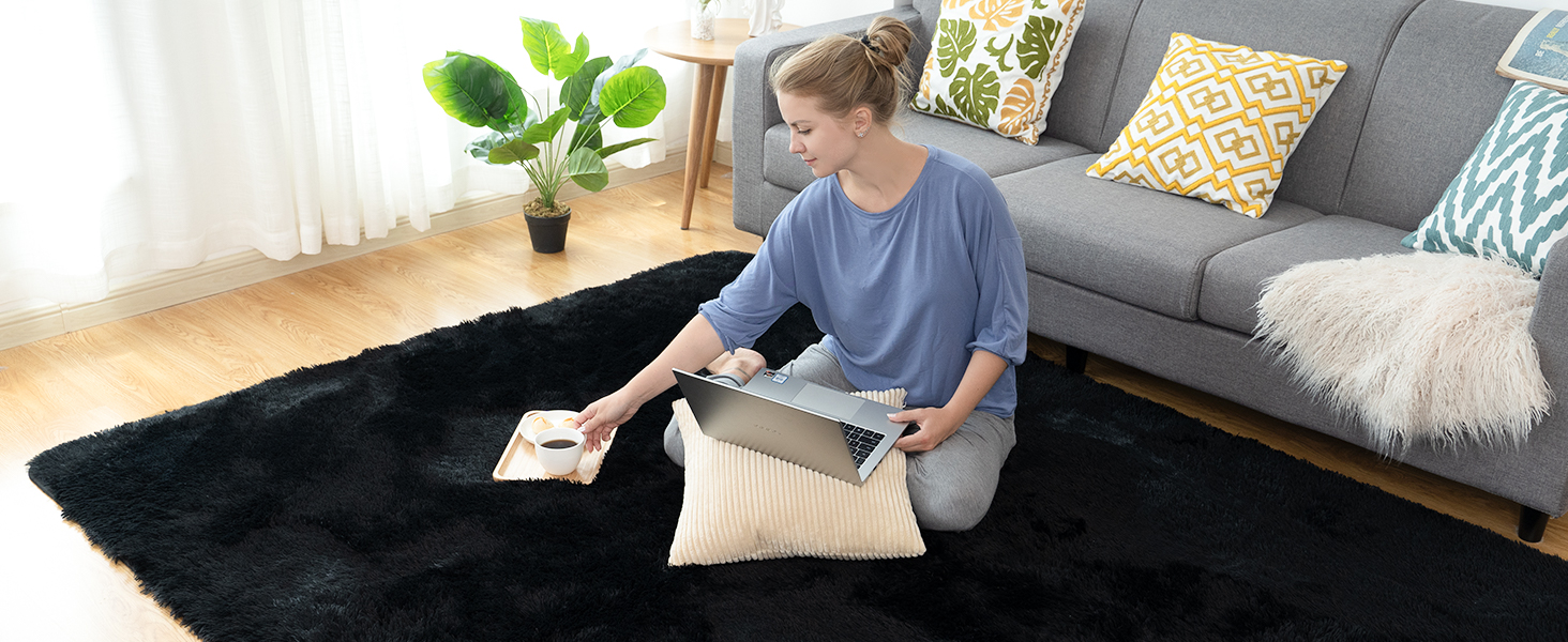 Чохол для ліжка CHOSHOME, м'який килим для спальні, вітальні, дитячої кімнати, штормовий, антиковзаюча підкладка, 90x150 см, 200x290 см (Чорний)