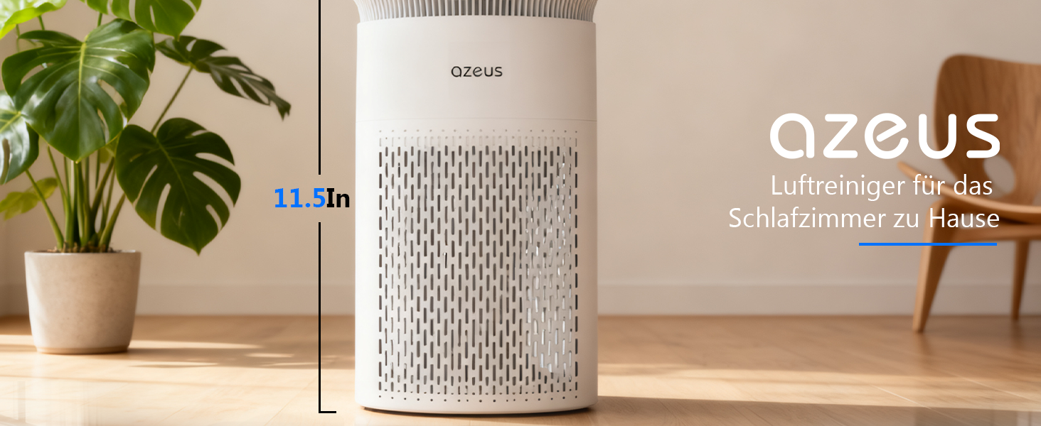 MEGAWISE Повітряний Очищувач для великих приміщень до 100 м², HEPA фільтр H13, датчик якості повітря, нічний режим