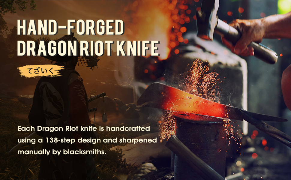 Ніж кухарський DRAGON RIOT професійний, ручної роботи, японський у стилі вікінгів, 22 см. Ніж для м'яса, для кухні, грилю, кемпінгу, BBQ. З піхвою.