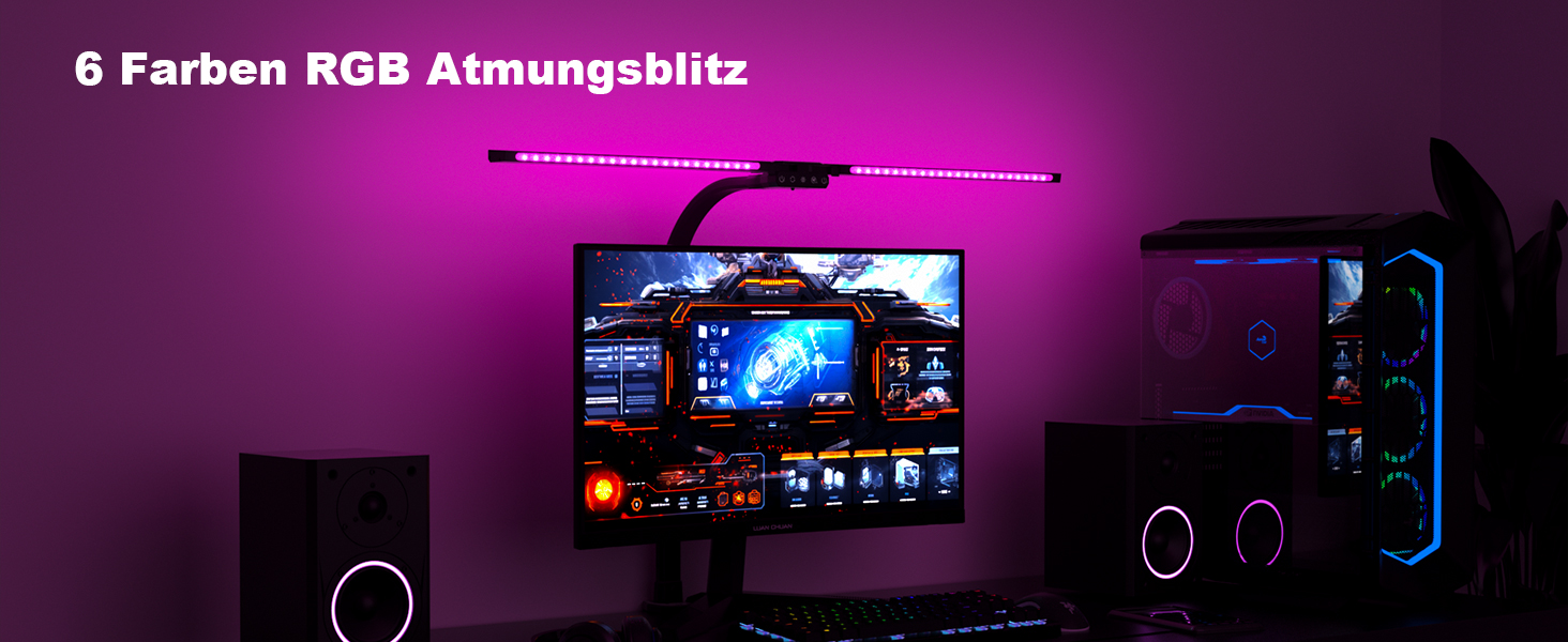 SIBRILLE Dual-Head LED Desk Lamp - Dimmable, Adjustable, RGB, Eye Protection for Office & Home