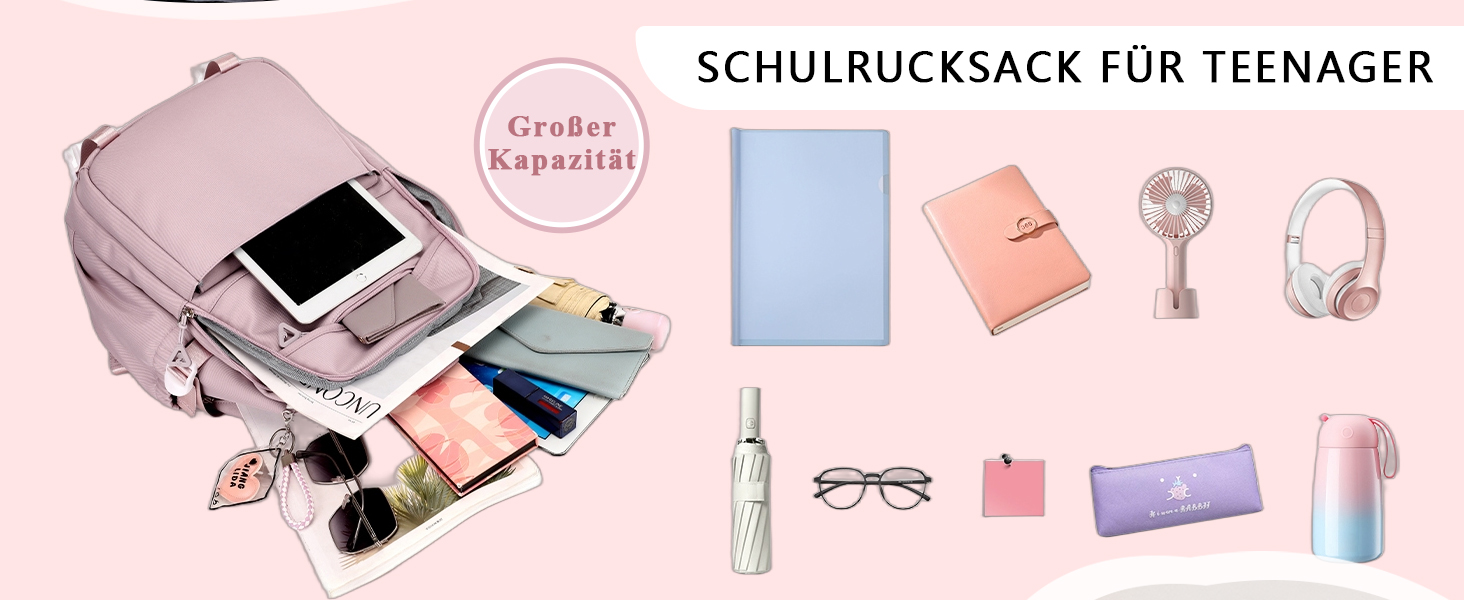 Водонепроникний рюкзак для школи JANSBEN для дівчаток та хлопчиків, багатосекційний, ідеальний для 10-річних дітей, підлітків та 5 класу, фіолетовий