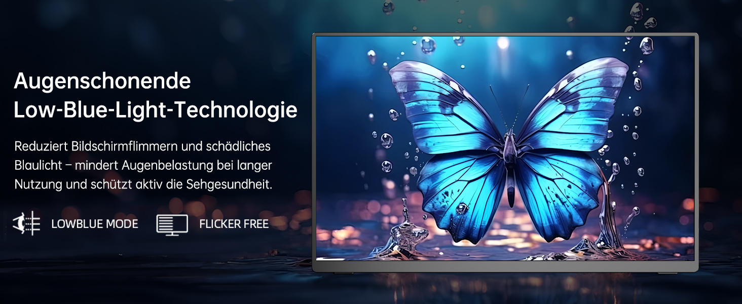 Портативний монітор 15.6' FHD IPS з динаміками та підставкою, ультратонкий додатковий екран для ноутбука/ПК/Mac - USB-C & HDMI, з захисним чохлом, матовий чорний 15.6