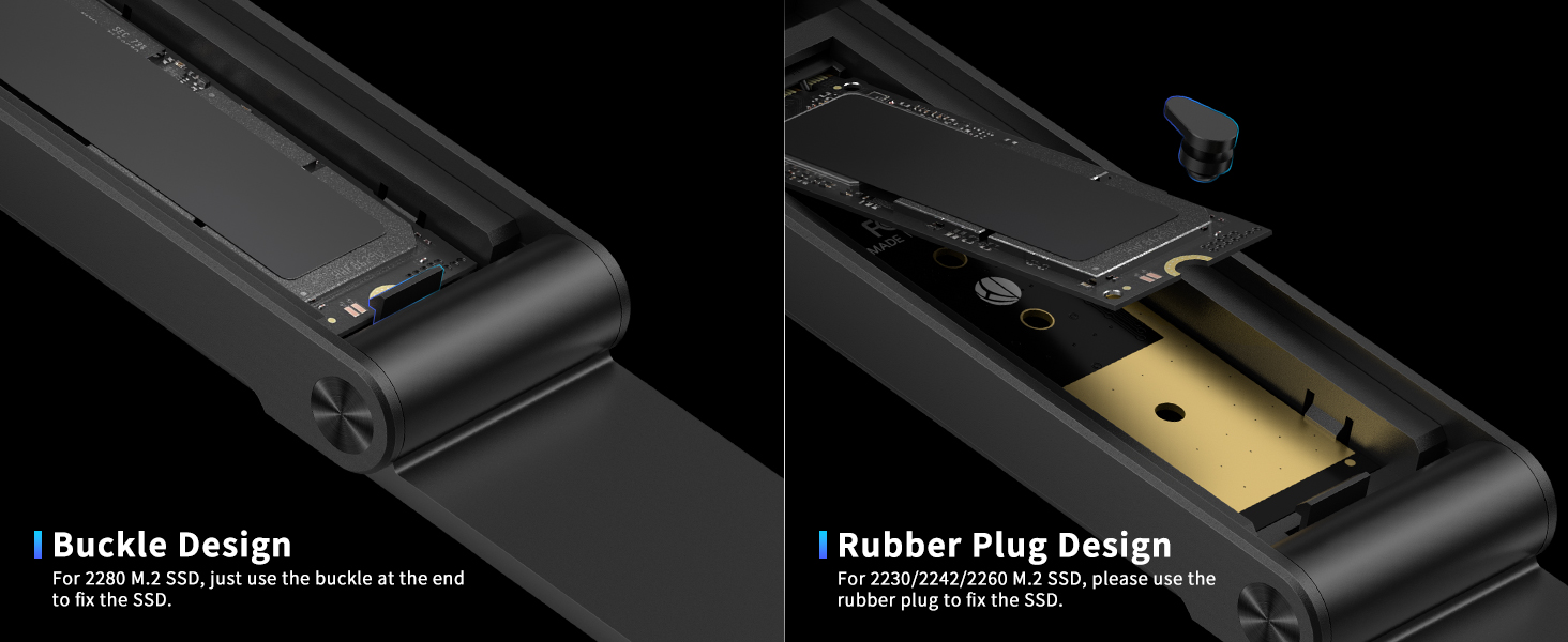 Корпус для SSD M.2 NVMe з USB 3.2 Gen 2 (10Gbps), адаптер для підключення SSD, без інструментів, підтримка UASP та Trim