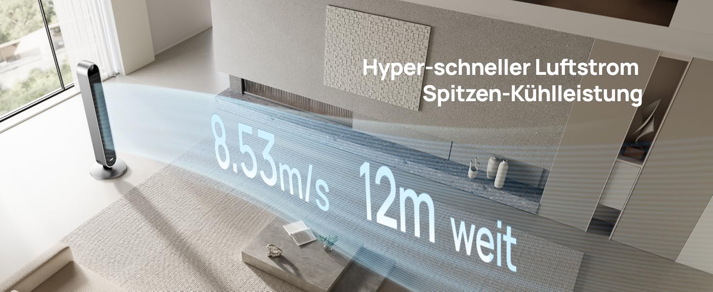 Dreo Pilot Max S: Тихий торшерний вентилятор з кулькою 120°, 12 швидкостей, 4 режими, таймер 12 годин, керування від пульта, для спальні