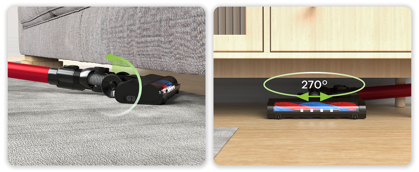 VEGREM Бездротовий акумуляторний пилосос 25Kpa з LED-підсвіткою та 2 режимами потужності, до 40 хвилин роботи