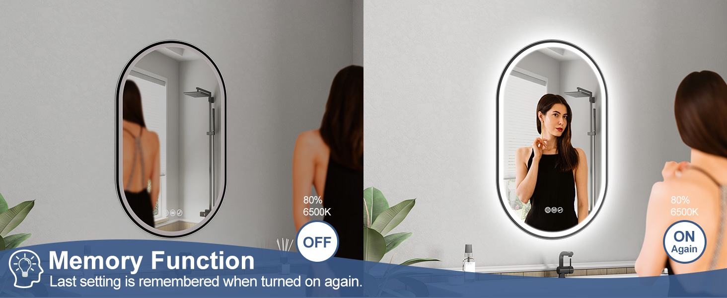 Дзеркало для ванної кімнати LED Starlead Munich 90x60 см з підсвічуванням, Bluetooth, регулюванням яскравості, 3 кольори світла, антизапарник, функція пам'яті, HD скло, IP44, горизонтальне/вертикальне встановлення, без рамки