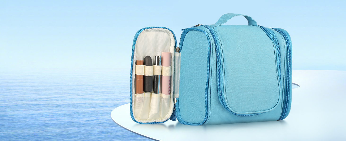 Чоловіча косметичка-органайзер для подорожей з гачком, зелена/блакитна