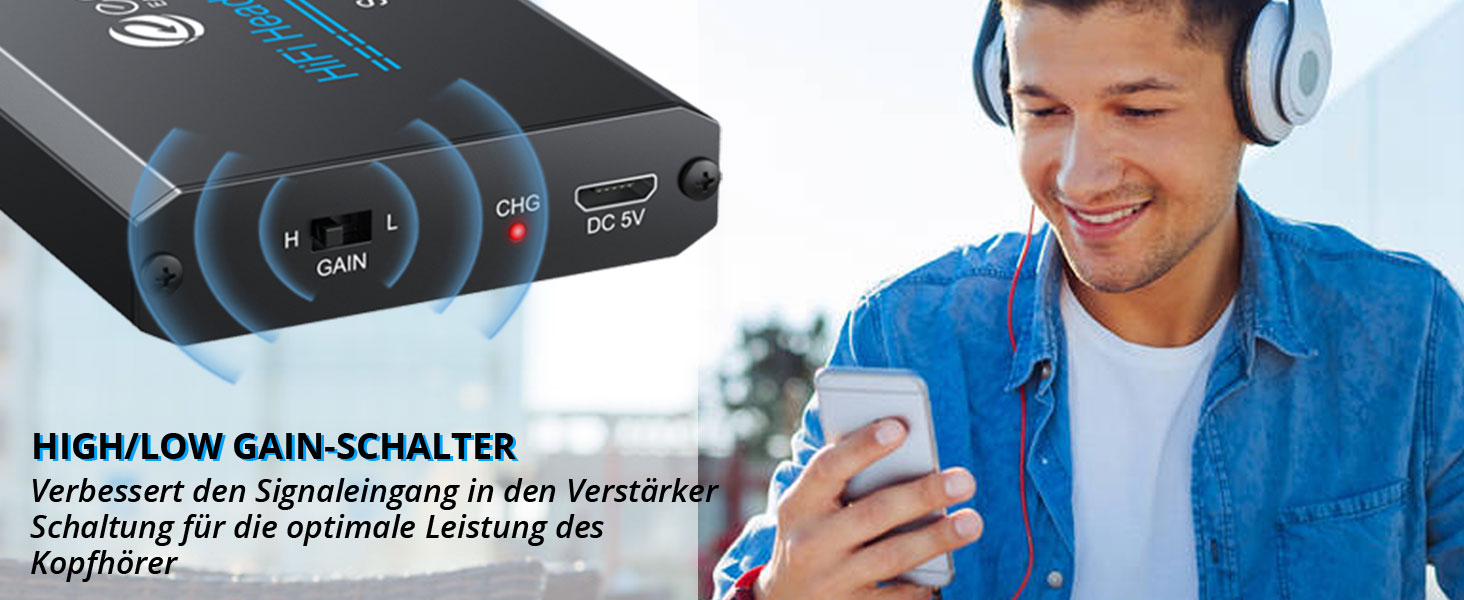 Портативний підсилювач навушників eSynic HiFi, 16-300 Ом, для MP3/MP4, телефону, ноутбука, планшета, з акумулятором