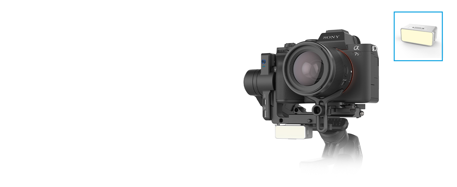 Feiyu SCORP Mini 2 Kit - Стабілізатор для бездзеркальних камер/Action-камер/iPhone/Samsung, Ручний 3-осьовий гiмбал з сумкою, світлом для селфі та подовжувачем. Чорний та білий кольори