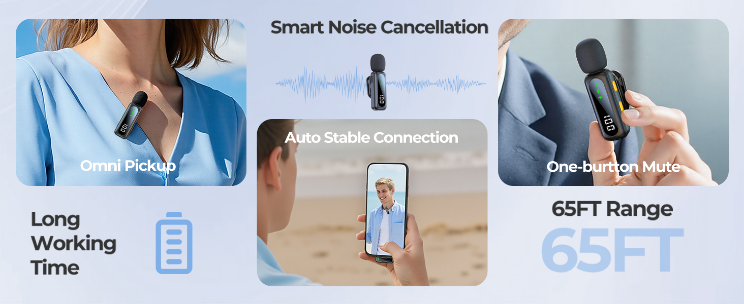 Мікрофон Handy – Петличний мікрофон сумісний з iPhone/Android/PC, магнітний лавел'єр з шумозаглушенням, для стрімінгу, влогів, YouTube та інтерв'ю (Чорний)