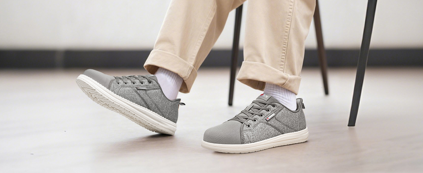 Черевики робочі чоловічі LARNMERN, захисні черевики з металевим носком, легкі, зручні, для скейтбордингу, амортизація, сірі, чорні, 42.5 EU