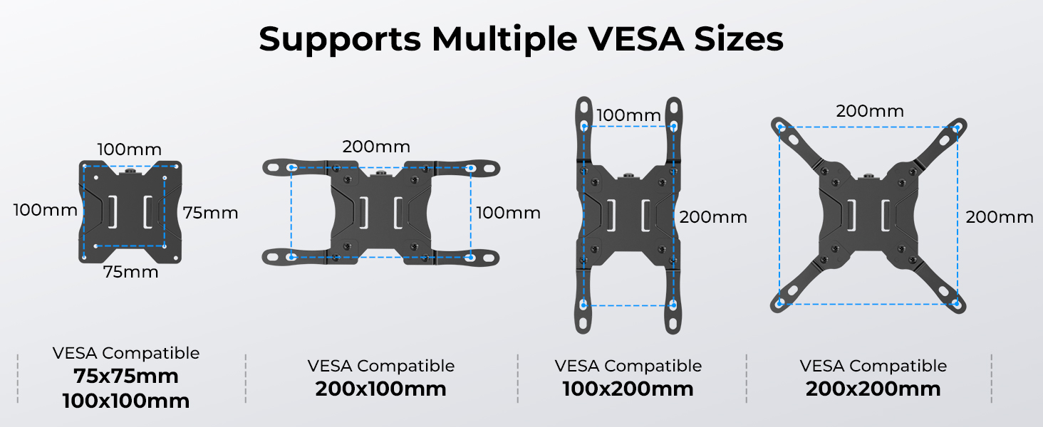 Кріплення для монітора BONTEC, 13-42 дюйми, до 9 кг, VESA 200x200, регульоване, настінне