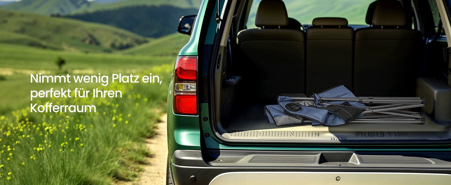 Крісло складане SONGMICS для кемпінгу з підсклянником, блакитне (до 205 кг)