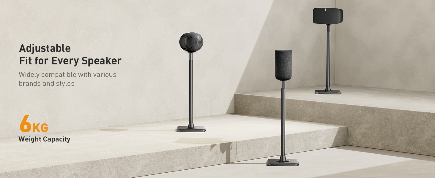 Підставка для колонок Perlegear PGSS12 - пара, регульована висота 83.8-106.7 см, для сателітів, з кабелеуправлінням, 6 кг