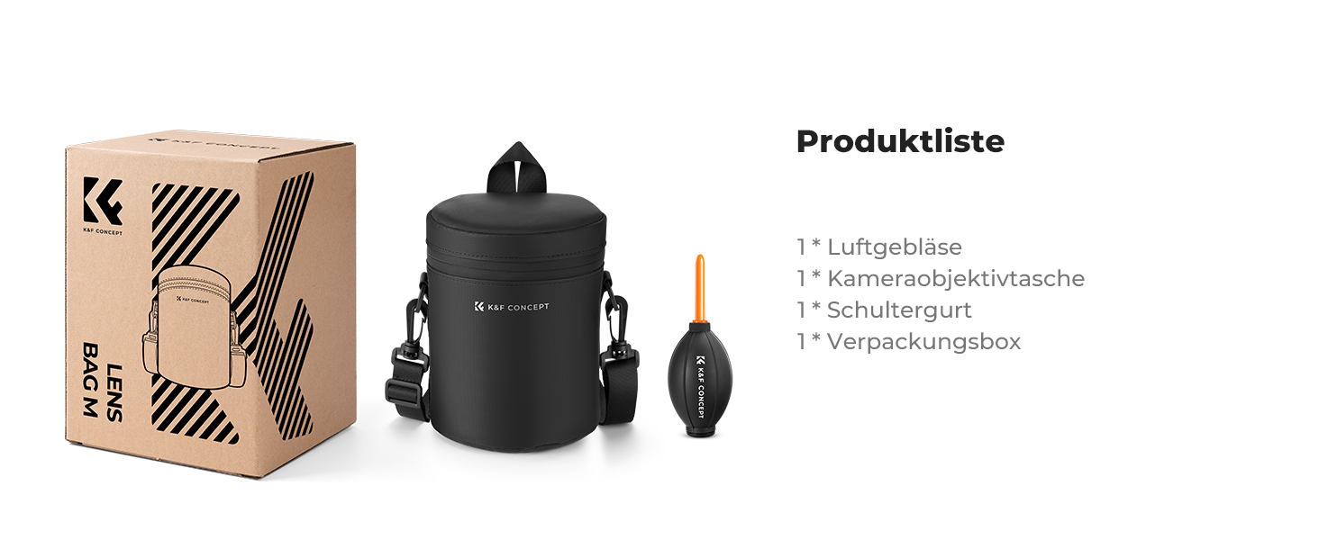 Сумка для об'єктива K&F Concept, водонепроникна, захисна, для DSLR/SLR, до 8x14 см